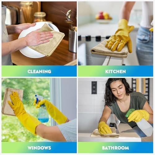 HOMEXCEL Brown Microfiber Cleaning Cloth 6 Pack 12.5 x 12.5 inch Microfiber Towels for Cars Ultra Absorbent Car Washing Cloth Lint Free Streak Free Cleaning Rags for Car, Kitchen Window - Image 6