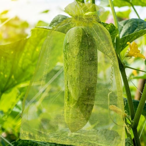 50 Pcs Fruit Protection Bags, 12×16 in Mesh Cover Nets for Tree, Green - Image 7