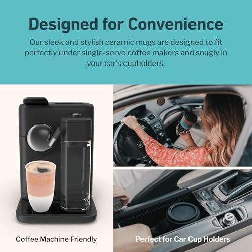 NOVA CERAMICS Travel Mug - Travel Coffee Mug – Iced Coffee Cup Unique to Go Mug – Microwave & Dishwasher Safe Coffee Pink Tumbler - Gifts for Women Men Him Her – 12oz – Afterglow - Image 6