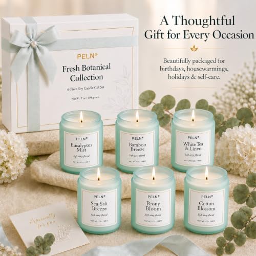 Scented Candles Gift Set, 6-Pack 7 oz Soy Candles, Fresh Botanical Scents - Image 7