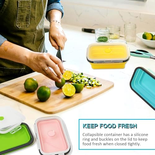 Collapsible Silicone Food Storage Container 4 Pack(27 Oz) - Image 7