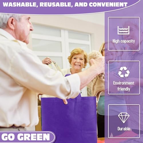 Windyun Reusable Grocery Bags Non Woven with Handles - Image 6