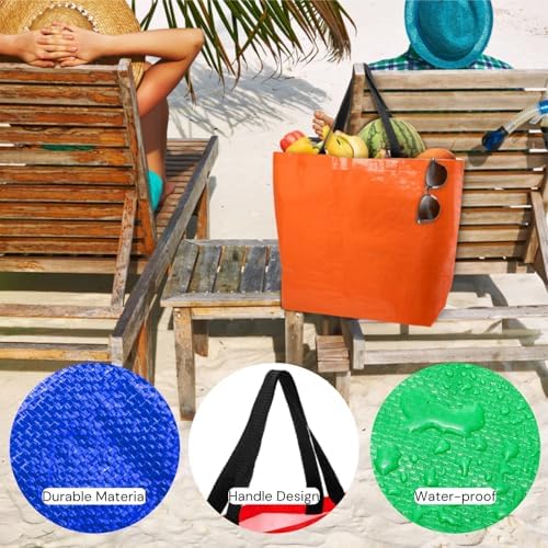 12 Pieces Reusable Grocery Bags, XL Heavy Duty Plastic Shopping Bag - Image 7