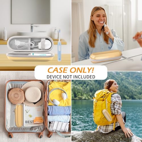 Toothbrush Travel Case for Oral B/Oral-B Pro 1000 1500 5000 7000 & Philips Sonicare 4100 1100 5300 5100 6100/iO Electric Toothbrush, Hard Protective Storage Bag (Dazzling gold) - Image 7