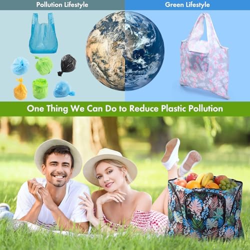 Paterr 50 Pack Reusable Grocery Bags Foldable Shopping Tote - Image 6