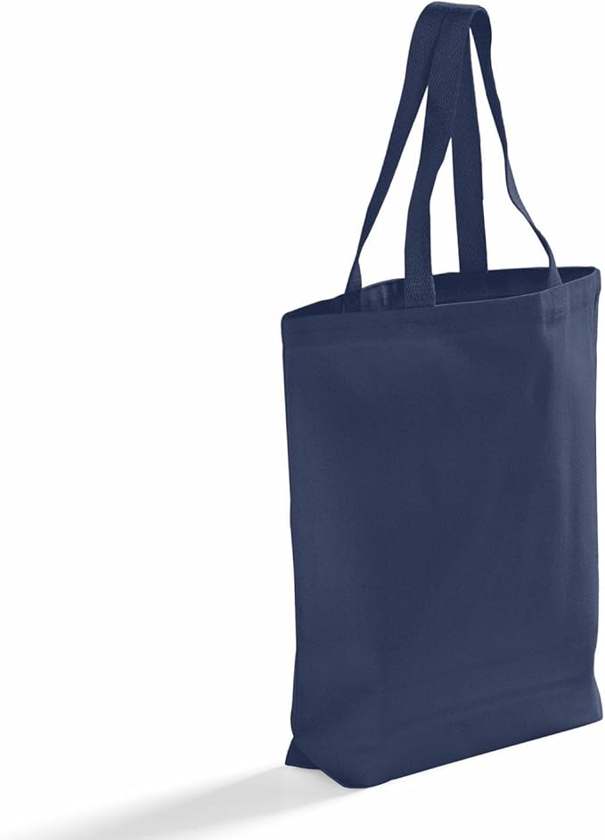 Premium Canvas Tote Bags – 12 Pack Reusable Shopping Bags with Shoulder Straps – Gusseted Totes for Daily Use