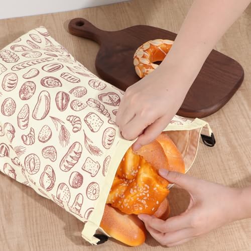 2 PACK Beeswax Sourdough Bread Bags for Homemade Bread, Reusable Cotton Beeswax Bread Bag Portable Waxed Storage All Natural Bees Wax Linen Bag Keep Fresh,13''×17'', 02 - Image 7