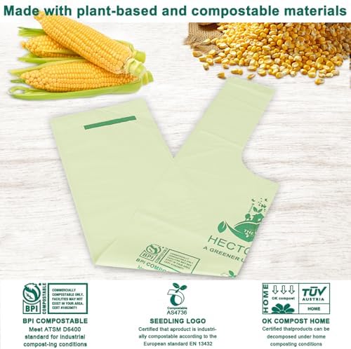 HECTOLIFE 2.6 Gallon 300 Count Compostable Bags Handle Tie - Image 7