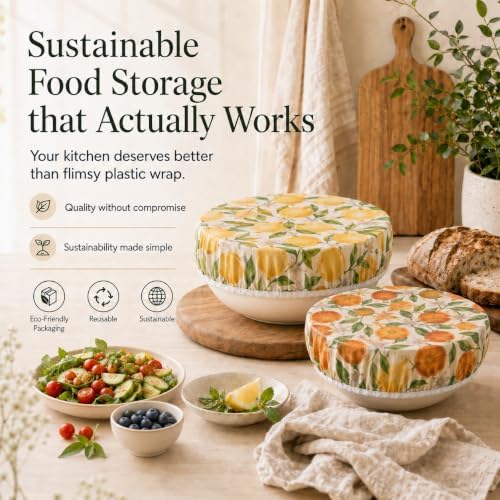 Reusable Beeswax Bowl Covers Set of 2, 10 Inch Sourdough Shower Cap Covers - Image 7