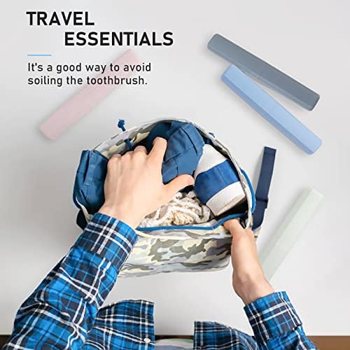 Mulbozy Travel Toothbrush Case, Portable Toothbrush Protector Cover, Breathable Wheat Straw Toothbrush Holder for Traveling, Camping, Business, Home, School, Gym, and More - 4 Packs - Image 6