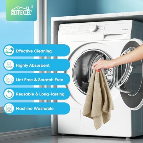 HOMEXCEL Brown Microfiber Cleaning Cloth, Microfiber Towels for Car, 12 PK - Image 6