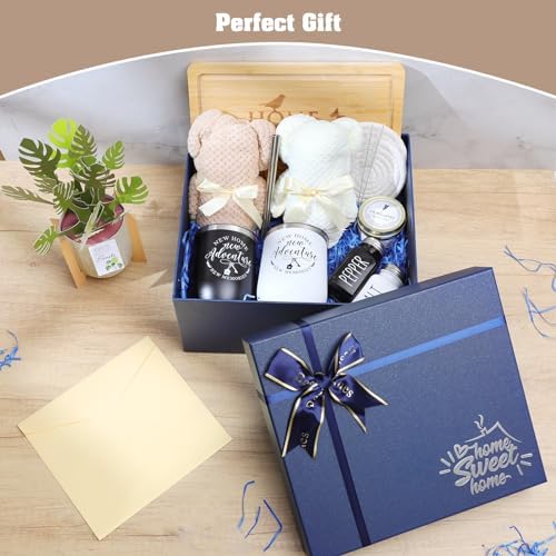 House Warming Gifts New Home, 12 Pcs Housewarming Gifts Basket for New House with Gift Box Packaging, 3D Botanical Greeting Card, Cutting Board for Couple, Closing Gifts for Home Buyers - Image 7