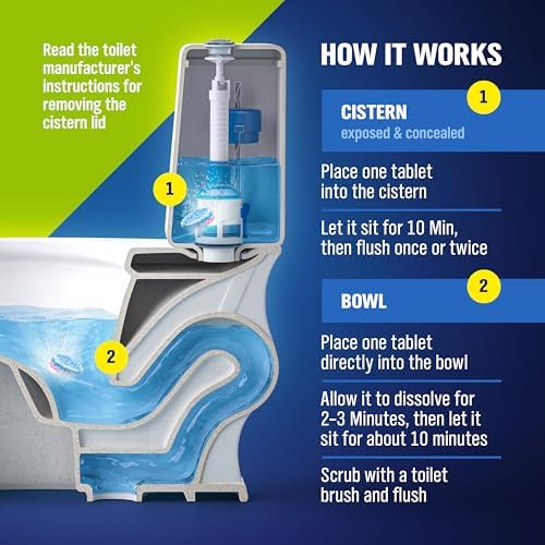 WoldoClean 3in1 Toilet Bowl Cleaner Tablets 35 Uses - Automatic Tank & Bowl Descaler, Heavy Duty Limescale & Hard Water Stain Remover, Eucalyptus Scent, No Blue Water Dye - Image 7