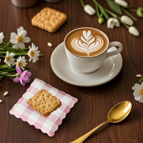 Ceramic Spoon Rest, Pink Gingham Spoon Holder for Stove Top Kitchen Counter Coffee Station, Cute Kitchen Decor - Image 7