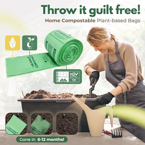 AIRNEX Small Compost Bags 1.6 Gal - 100 Compostable Kitchen Trash Bags for Countertop Bin - Cornstarch Leakproof & Tear-Resistant - OK Compost Home & Seedling Certified 0.18 mm Kitchen Garbage Bags - Image 6
