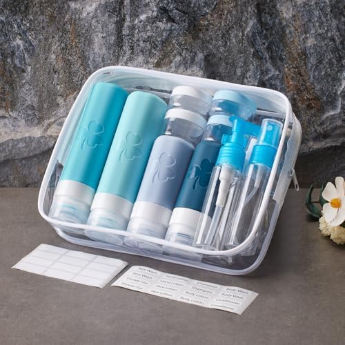 INSFIT 23 Pack Travel Bottles for Toiletries, TSA Approved Silicone Travel Size Toiletries with Toiletry Bag, BPA Free Leak Proof Refillable Travel Essentials for Liquids Shampoo Conditioner Lotion - Image 7