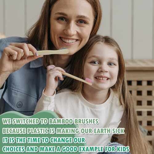 6 Pack Bamboo Kids Toothbrushes - Extra Soft Toothbrush for Kids - Natural Toothbrush Set Designed for Children Ages 3 and Up (Multicolor) - Image 7