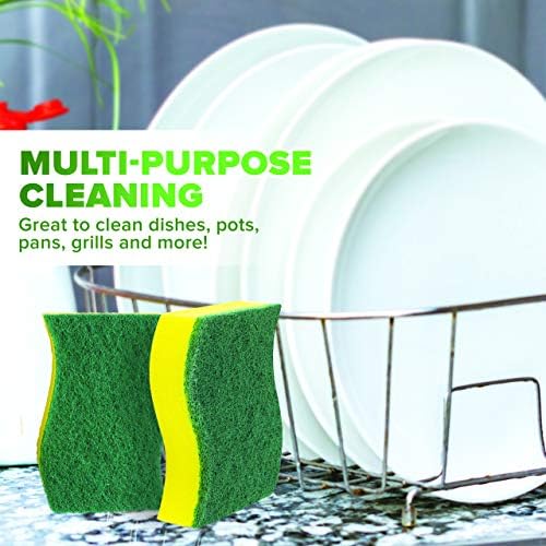 (6 Pack) Heavy Duty Scrub Sponges by SCRUBIT – Kitchen Dish, Sink and Bathroom Cleaning Scrubber Sponge - with Non-Smell Scouring Pad - Image 7