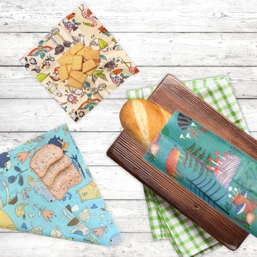 Reusable Beeswax Wrap - 9 Pack Beeswax Wraps for Food, Eco-Friendly Beeswax Food Wraps, Bread Sandwich Wrapper - Organic, Sustainable, Zero Waste, Reusable Plastic-Free Food Wrap, 1XL, 3M, 5S - Image 6