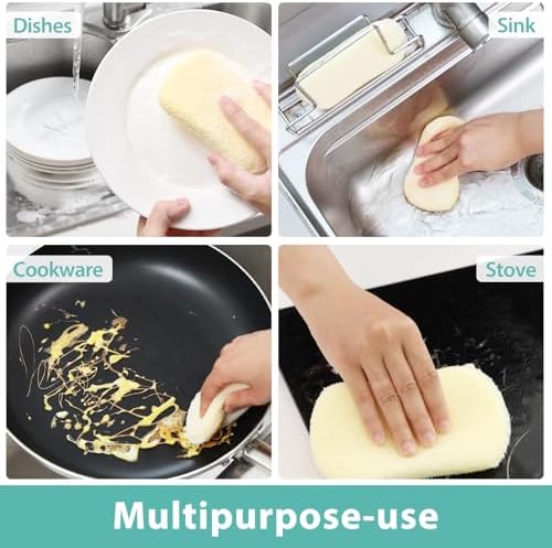 Mr. Scrub Sponges Kitchen Scrub Dish Sponge Scouring Pad, 6 Pack Cleaning Brush Scrubber Supplies for Soap, Dishwashing Dinnerware Sets Pan Pot Glass Dishwasher Sink Bathroom Towels Cloth Rags Holder - Image 6