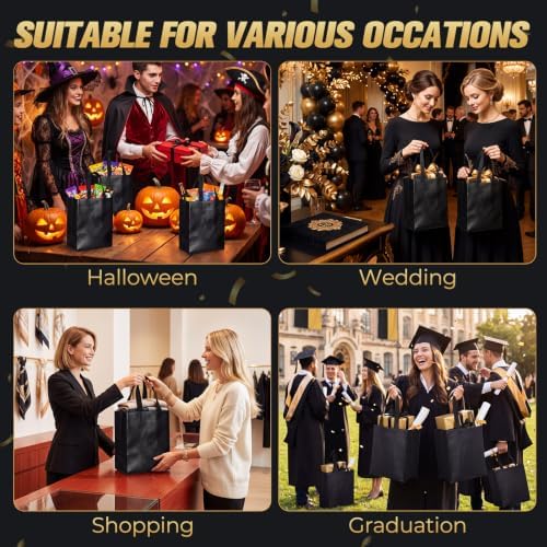 Eccliy 105 Pcs Reusable Gift Bags, Medium, Black - Image 6