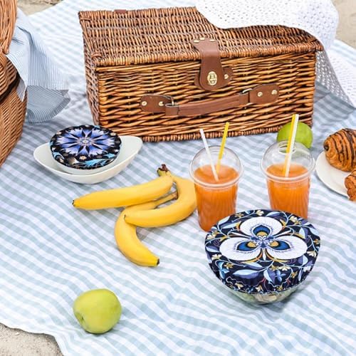 5 Pieces Bowl Covers Reusable, Elastic Cloth Covers for Proofing and Food - Image 7