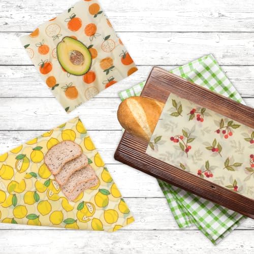 Reusable Beeswax Wrap - 9 Pack Beeswax Wraps for Food, Eco-Friendly Beeswax Food Wraps, Bread Sandwich Wrapper - Organic, Sustainable, Zero Waste, Reusable Plastic-Free Food Storage Wrap, 1XL, 3M, 5S - Image 6