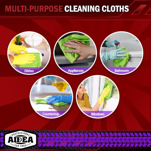AIDEA Microfiber Cleaning Cloth-20PK, Microfiber Towels for Cars, 12"×12" - Image 7