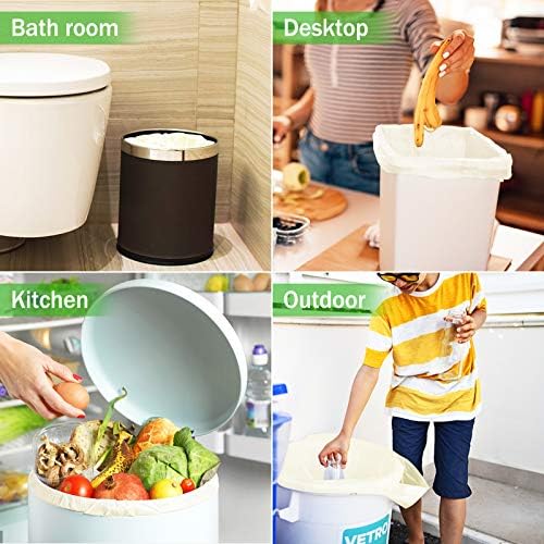 Compostable Trash Bags, 2.6 Gallon, 100 Count, 100% Compost Waste Bags for Kitchen Bathroom Office, Small Countertop Bin Compost Bags, US BPI and Europe OK Compost Home Certified - Image 7