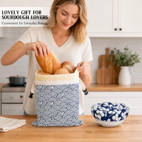 Sitsink Beeswax Bowl Cover and Bread Bag Indigo Set 2 Pack - Image 6