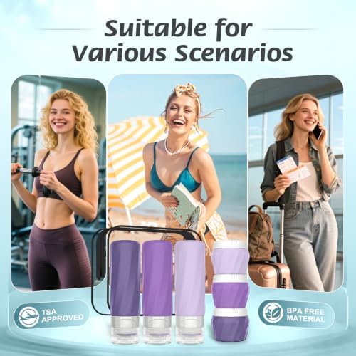 6Pcs Travel Bottles for Toiletries, Silicone Travel Size Containers Set - Image 7
