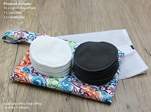 Pinowu Reusable Makeup Remover Pads (16pcs Pads + Carry Bag + Wash Bag), Washable Eco-Friendly Cotton Rounds Face Wipe for All Skin Types - Image 7