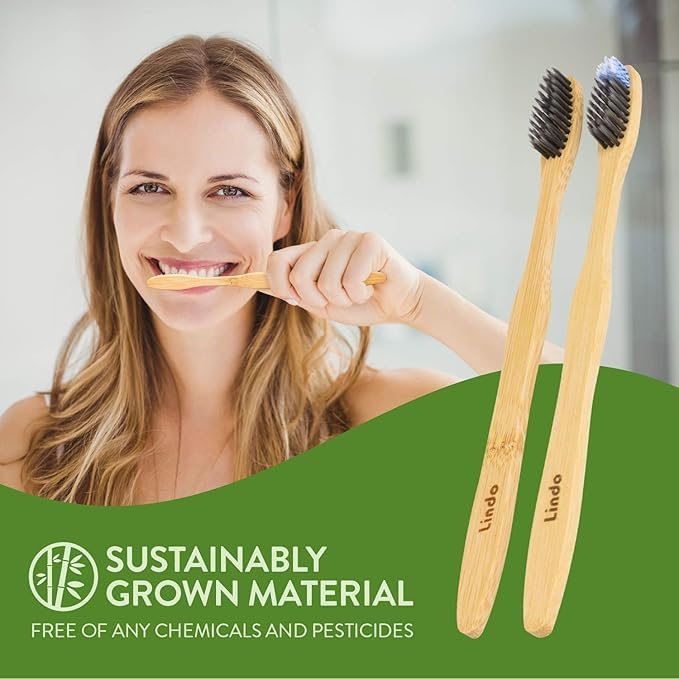 Lindo EcoGrip Bamboo Toothbrush - Eco-Friendly (Multicolor) - Image 6