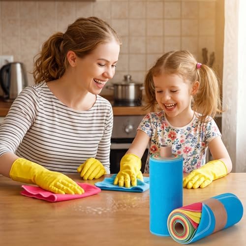 36 Pack Reusable Paper Towels Roll Cleaning Cloth, Multicolored - Image 6