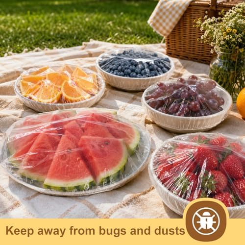 300 PCS Reusable Elastic Plastic Bowl Covers for Bread Proofing, Food Covers for Bowls, Plates and Proofing Baskets, Sourdough Bowl Covers, BPA-Free Food Storage Covers for Leftovers - Image 7