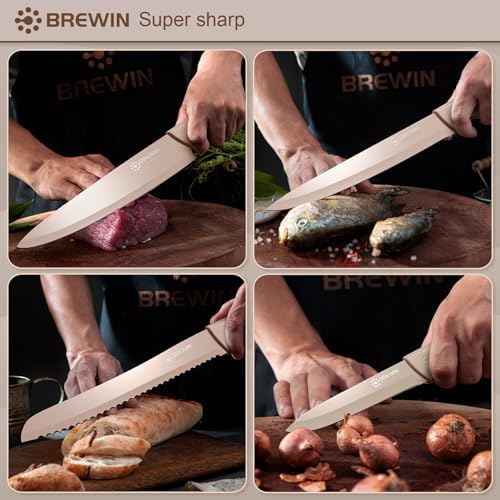 Knife Set, Brewin Kitchen Knife Set, Knives Set for Kitchen, Universal Knife Block, Utility Knife Block Set, New Home Essentials, Apartment Essentials, Camping essentials, RV Essentials - Image 6