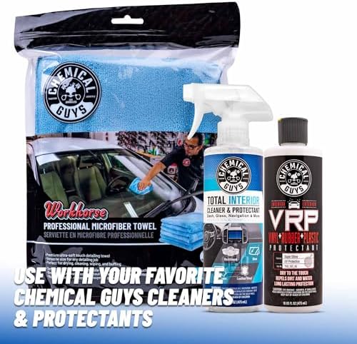 Chemical Guys, Workhorse Professional Microfiber Towels, Blue, 16 in, 6 Pk - Image 7