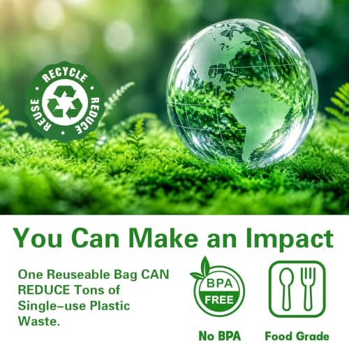 12 Pack Reusable Sandwich Bags, Silicone Bags for Food Storage Freezer Bags - Image 7