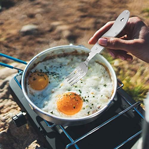 2Pcs Detachable Camping Utensils Cutlery Set, Caudblor Portable 4 in 1 Stainless Steel Travel Utensil, Foldable Knife Fork Spoon Bottle Opener, Multi Function Eating Flatware Tableware(Green Black) - Image 6