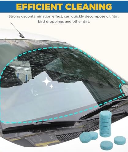 50PCS Windshield Washer Fluid,Windshield Washer Tablets,Car Accessories Windshield Washer Fluid Concentrate,Car Windshield Washer Fluid,Automotive Glass Cleaner,Use for Remove Windshield Stains - Image 6