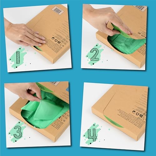 GREENER WALKER 100% Compostable Trash Bags with Tie Handles, 1.6 Gallon-150Bags, Food Scrap Kitchen Waste Bags with EN13432 Certified - Image 6