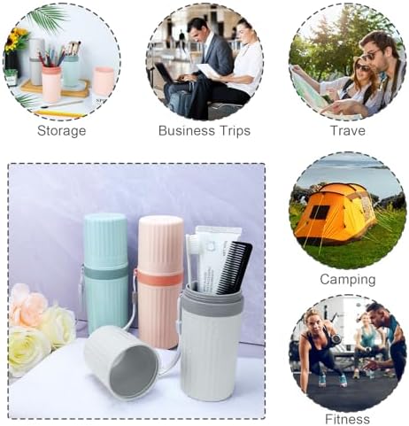 Mulbozy Travel Toothbrush Holder, Large Travel Toothbrush Cup Case, Portable Travel Toothbrush Toothpaste Makeup Storage for Business Trip Camping School - Blue - Image 6