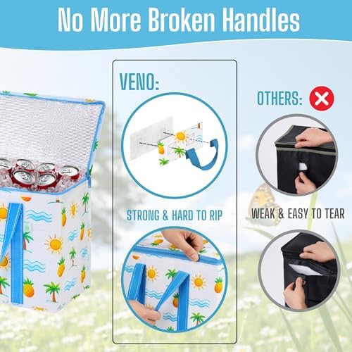 VENO 2 Pack Cooler Bag Insulated Grocery Bags for Food Delivery Heavy Duty - Image 6