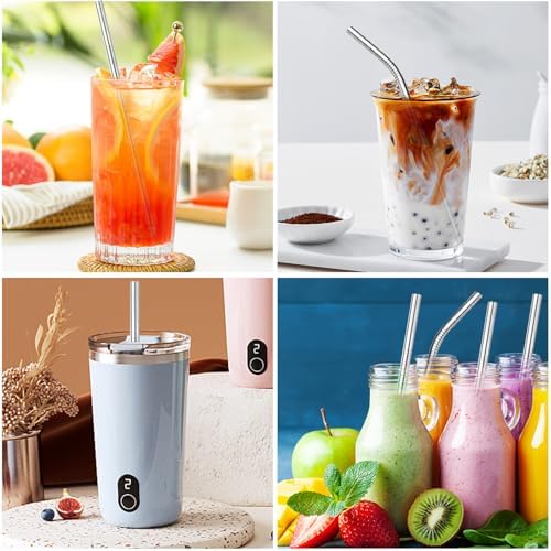 VEHHE 4 Pack 12.5-inchs Long Reusable Straws, Stainless Steel Straws - Image 7