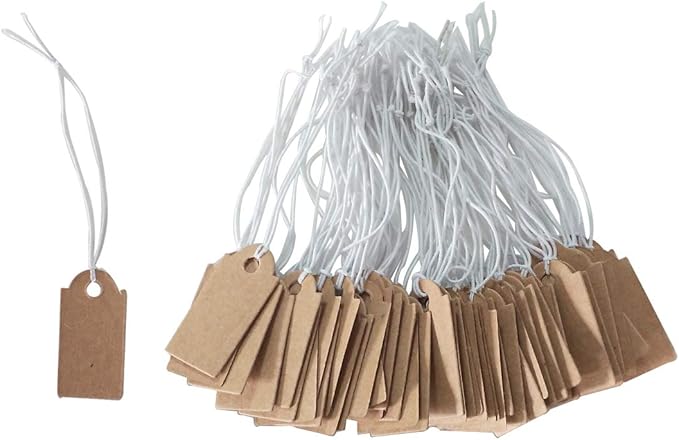 YEJI 100 pcs Kraft Paper Gift Tags with String