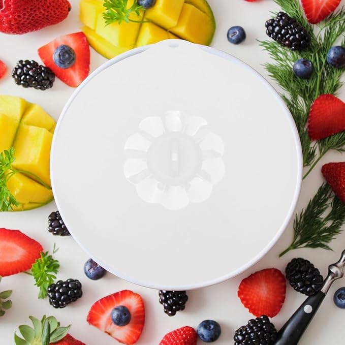 VALICLUD Food Grade Silicone Pan Lid Extra Large Round Suction Sealing Cover for Bowls and Plates Microwave Dishwasher Safe White Semi-transparent