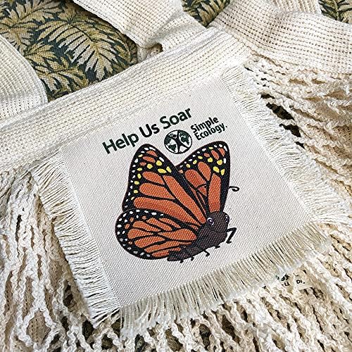 "Help Us Soar" Simple Ecology Organic Cotton Reusable Monarch Butterfly Gift & Starter Set (string produce saver bags, food storage, bulk bin, with tare weight tag and drawstring, waste free) - Image 3