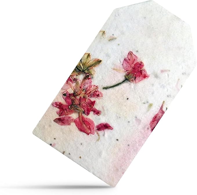 50Pcs Plantable Purple Seed Paper Tags with Wildflower Seeds, Writable & Plantable Gift for Moms, Plant Lover, Teachers, Ideal for Weddings, Baby Shower Favors, Memorial, & Celebrations