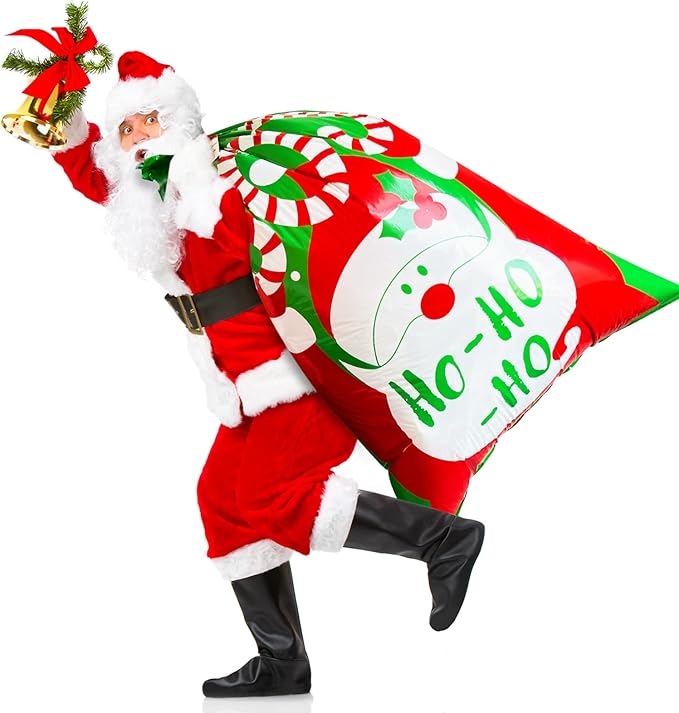 POPGIFTU Extra Large Christmas Gift Bags Bulk - 4 Pack Jumbo Santa Sacks 54.3" x 36.2" Heavy Duty Plastic Xmas Wrapping Bags for Oversized Presents, Toys & Holiday Gifts with Tags & Ties