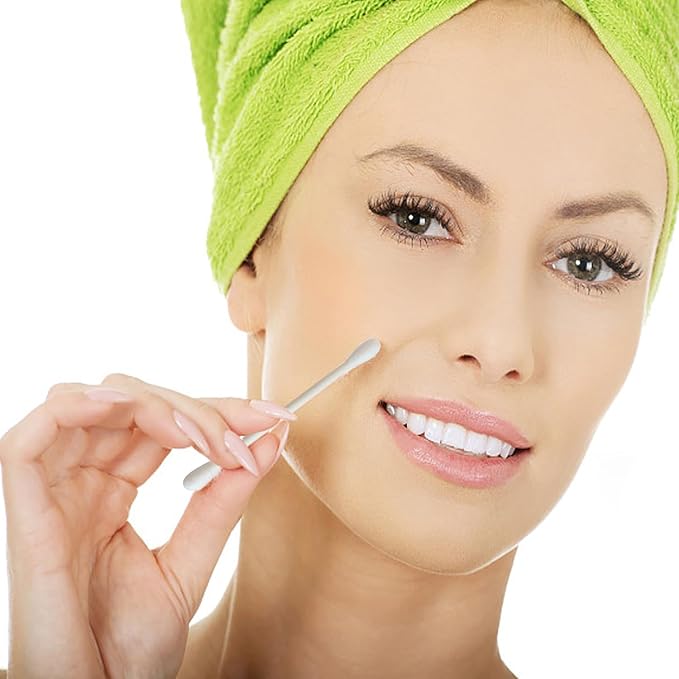 Cotton Swabs with Paper Sticks 1000ct,Double Tipped Natural Cotton Buds